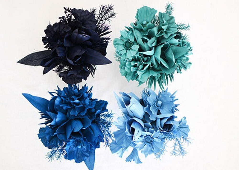 Handmade Flower displays painted with spray paint by Plutonium