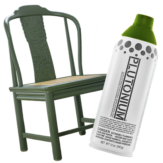 Dining Chair Spray Painted with Plutonium Paint Mofunk Green