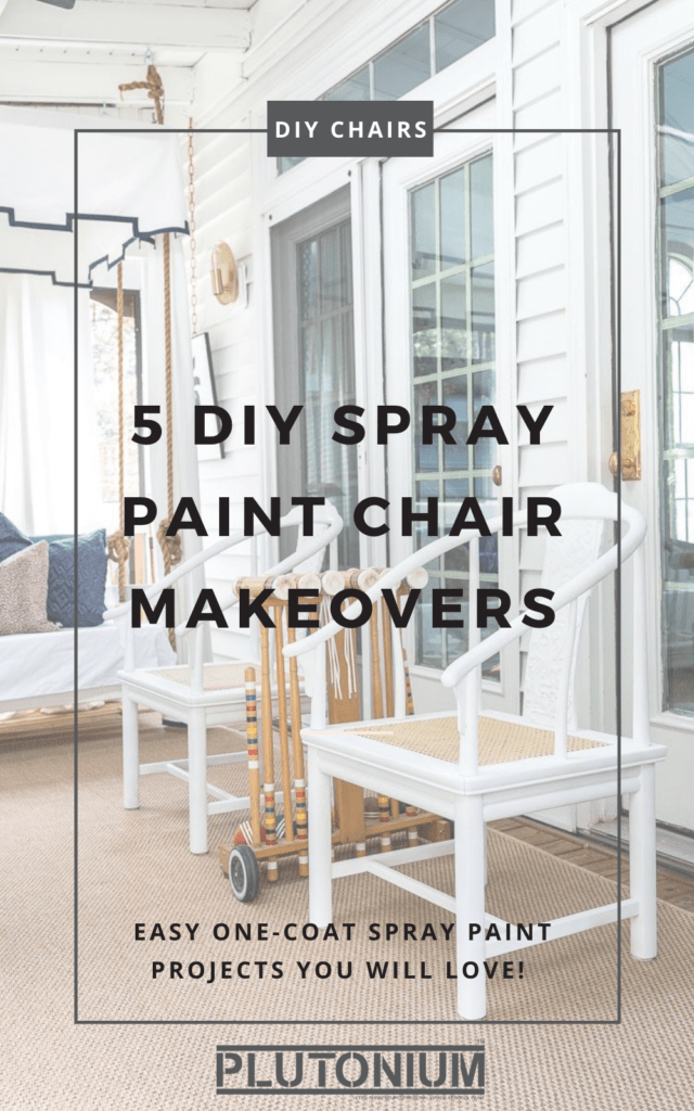 Have an old chair? Take a look at these awesome spray paint chair makeovers. Using Plutonium Spray Paint, these DIY bloggers updated a few beat up chairs and created beautiful, updated new spray painted chairs. Plutonium Spray Paint is the best spray paint for furniture as it coats better, dries fast, and sprays more directly. #plutoniumpaint #spraypaintchairs #spraypaintfurniture #spraypaintDIY