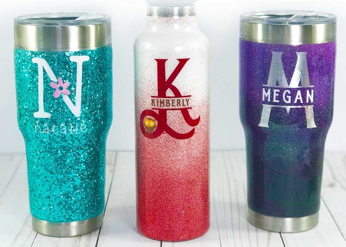 New Year's Resolution Get Creative. Glitter Tumblers